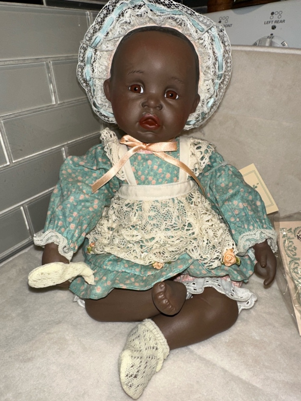 African american Porcelain baby doll Danielle. Picture perfect babies 1991